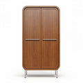 Houten kast met dubbele deuren afmetingen 80 x 40 x 180cm bruin