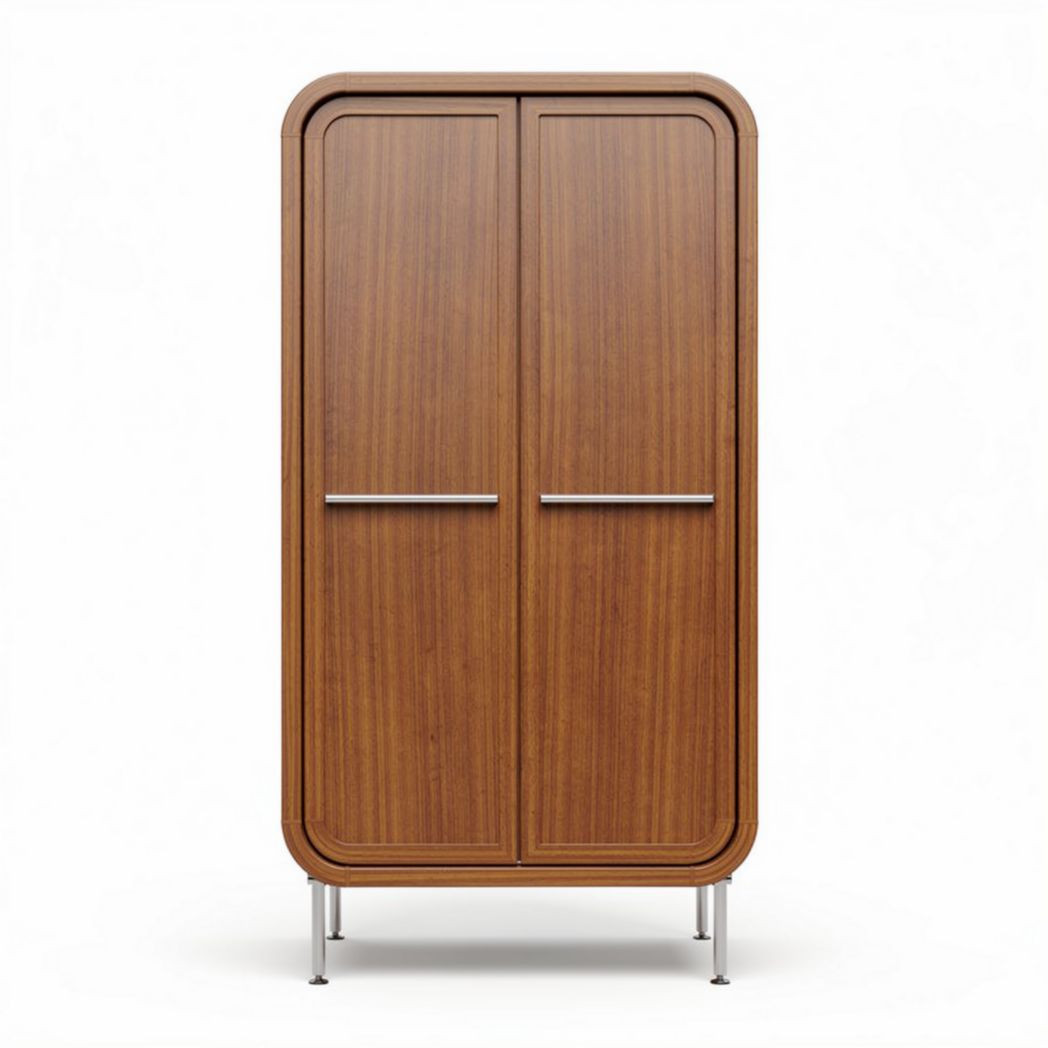 Houten kast met dubbele deuren afmetingen 80 x 40 x 180cm bruin