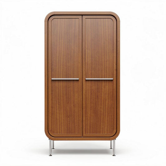 Houten kast met dubbele deuren afmetingen 80 x 40 x 180cm bruin