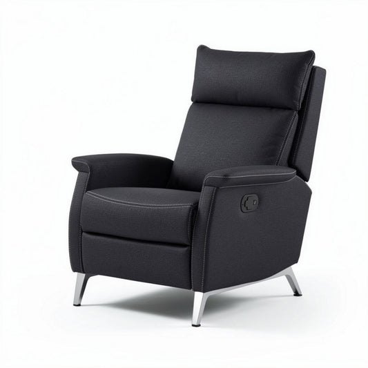 Relaxfauteuil met verstelbare rugleuning zwart stof 90 x 80 x 100cm