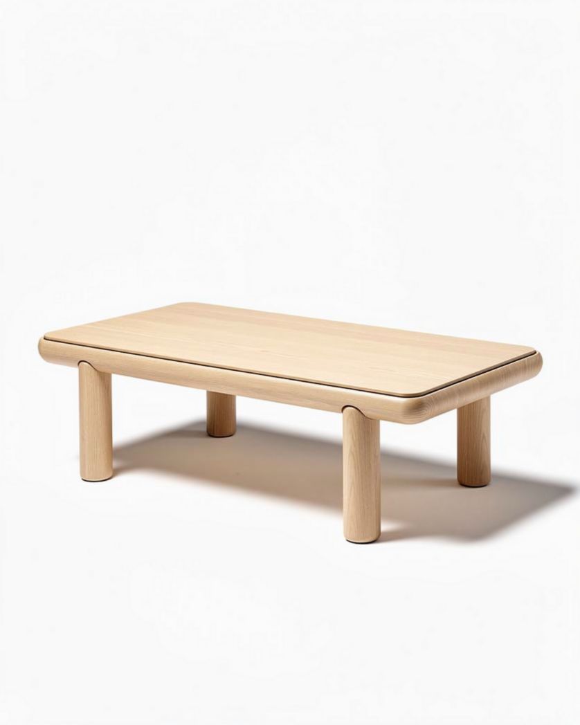 Salontafel van hout formaat 120 x 60 x 40cm met ronde hoeken