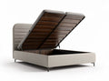 Opbergbest bed van stof met houten bodemafwerking 200 x 160 x 50cm