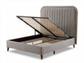Stoffen bedframe met opbergfunctie 200 x 160 x 100cm in beige