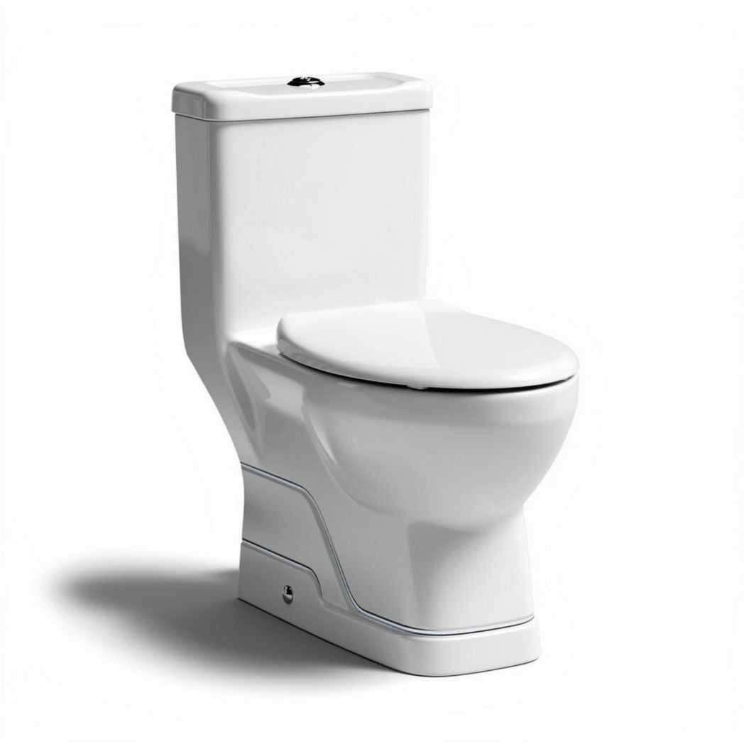 Witte toilet met spoelmechanisme gemaakt van keramiek 70 x 38 x 82cm