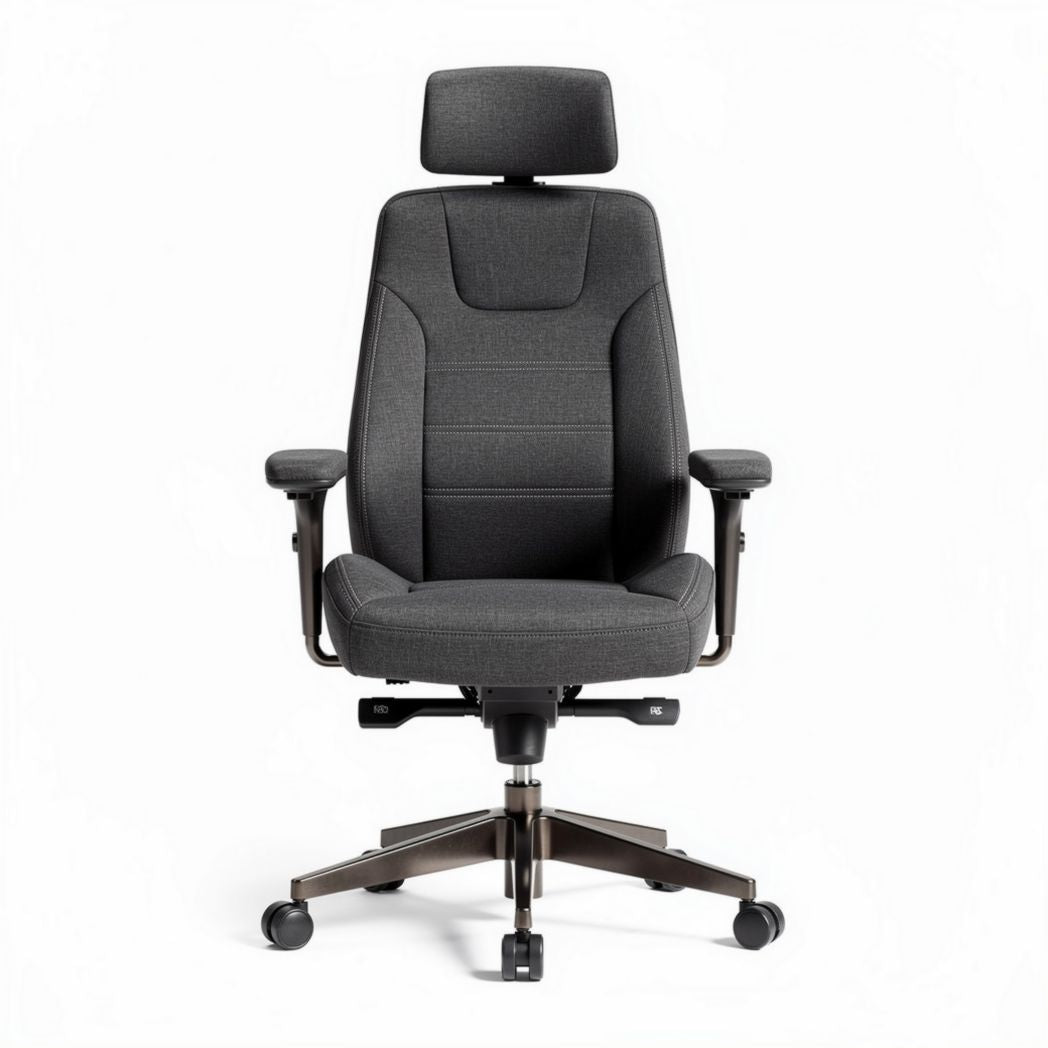Ergonomische bureaustoel met verstelbare rugleuning en hoofdsteun antraciet 60 x 60 x 120cm